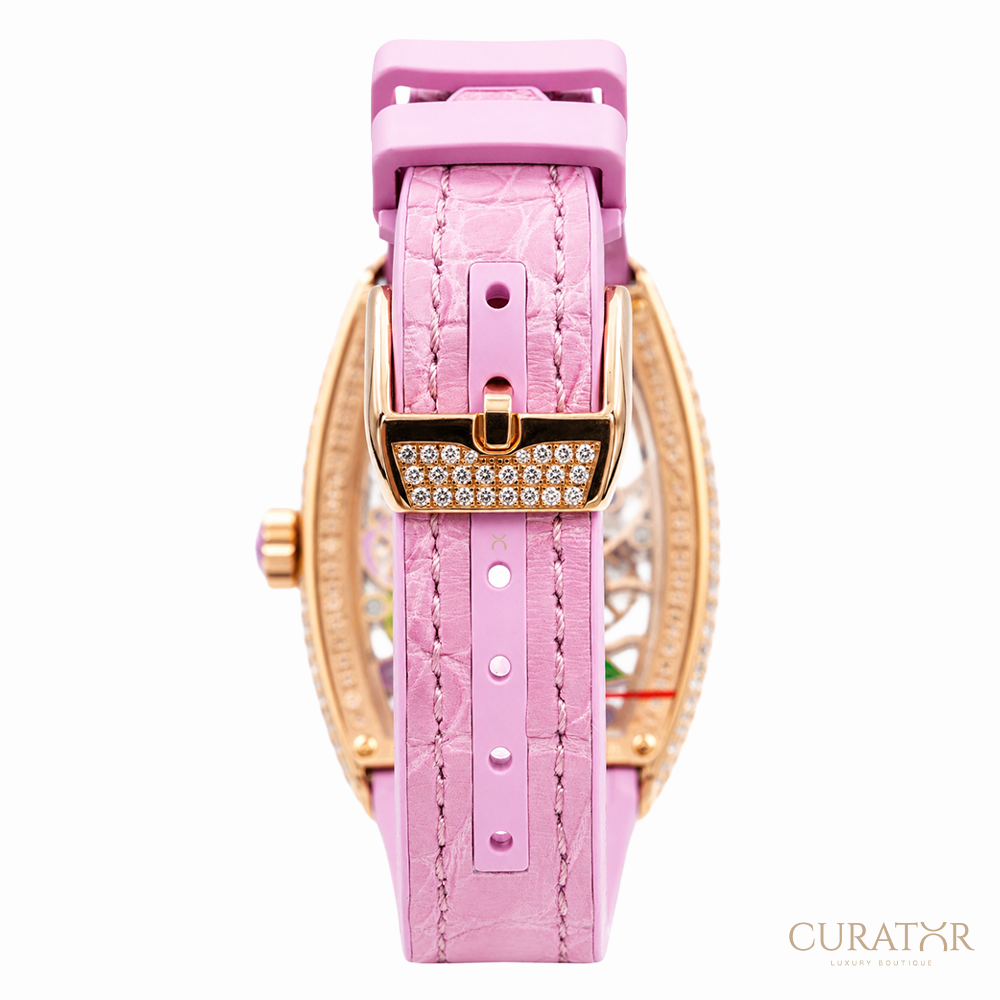 Franck Muller Vanguard Rose Skeleton Diamond 18k Rose Gold 35mm