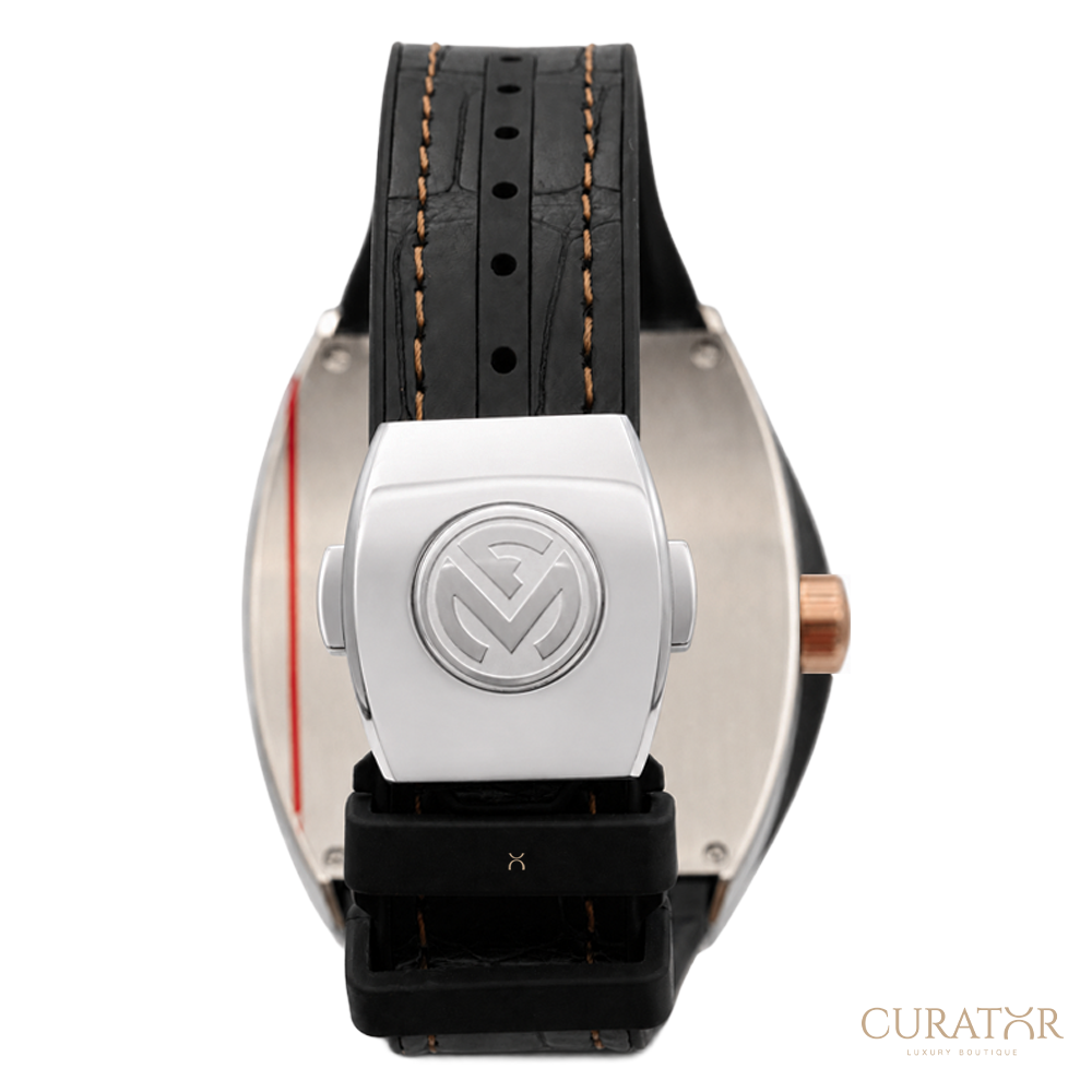 Franck Muller Vanguard Yachting Stainless Steel & Rose Gold Accent Black Dial Watch