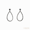 Anil Arjandas Jewels: Matte Black Oxidized Rose-Cut & Pavé Black Diamond Teardrop Earrings