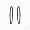 Anil Arjandas Jewels: Matte Black Oxidized Black Diamond Large Hoop Earrings