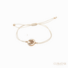 Anil Arjandas Jewels: Diamond Om Charm & Mother-of-Pearl Cream Cord Adjustable Bracelet
