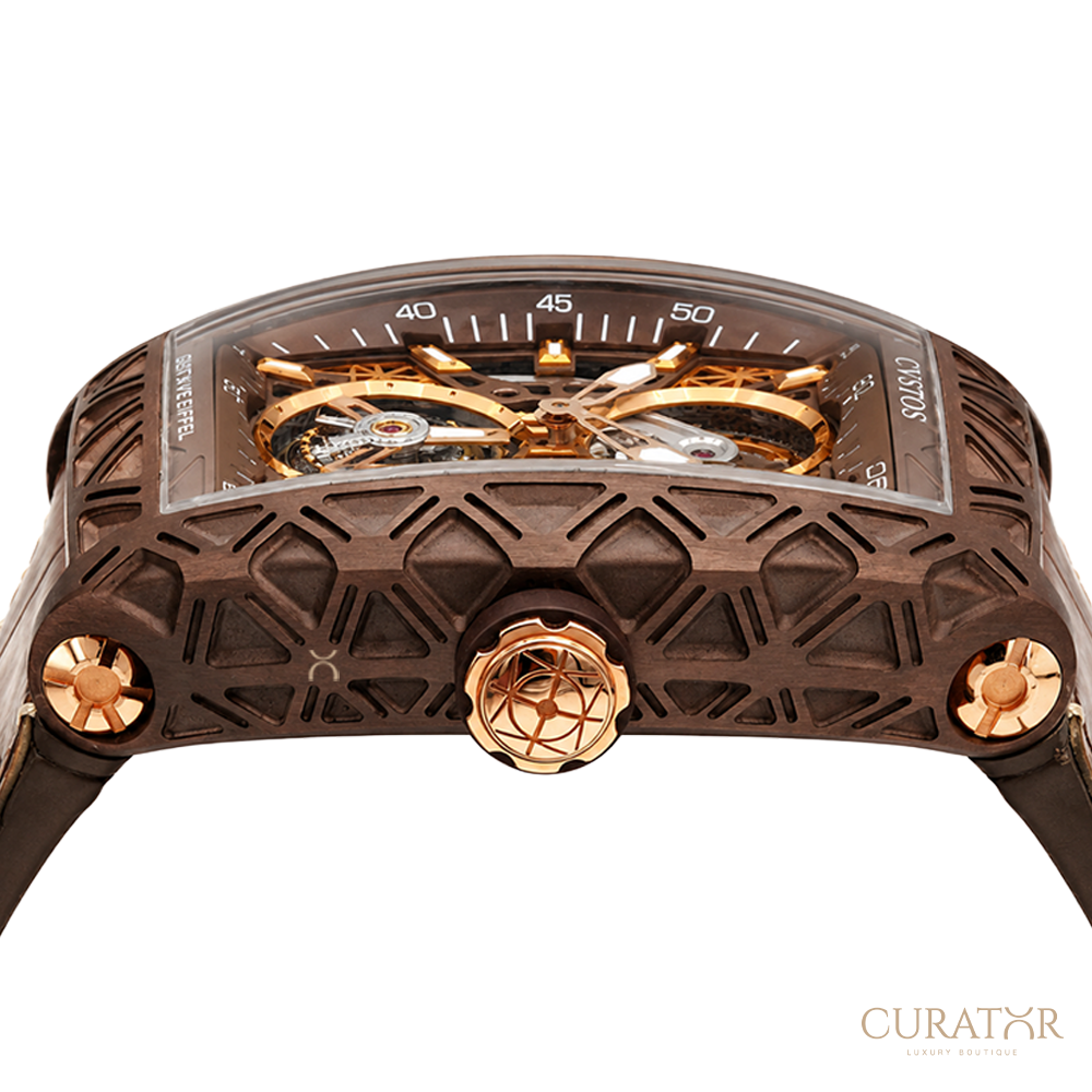 CVSTOS Challenge Tourbillon Gustave Eiffel Bronze Steel Skeleton Watch Limited Editon