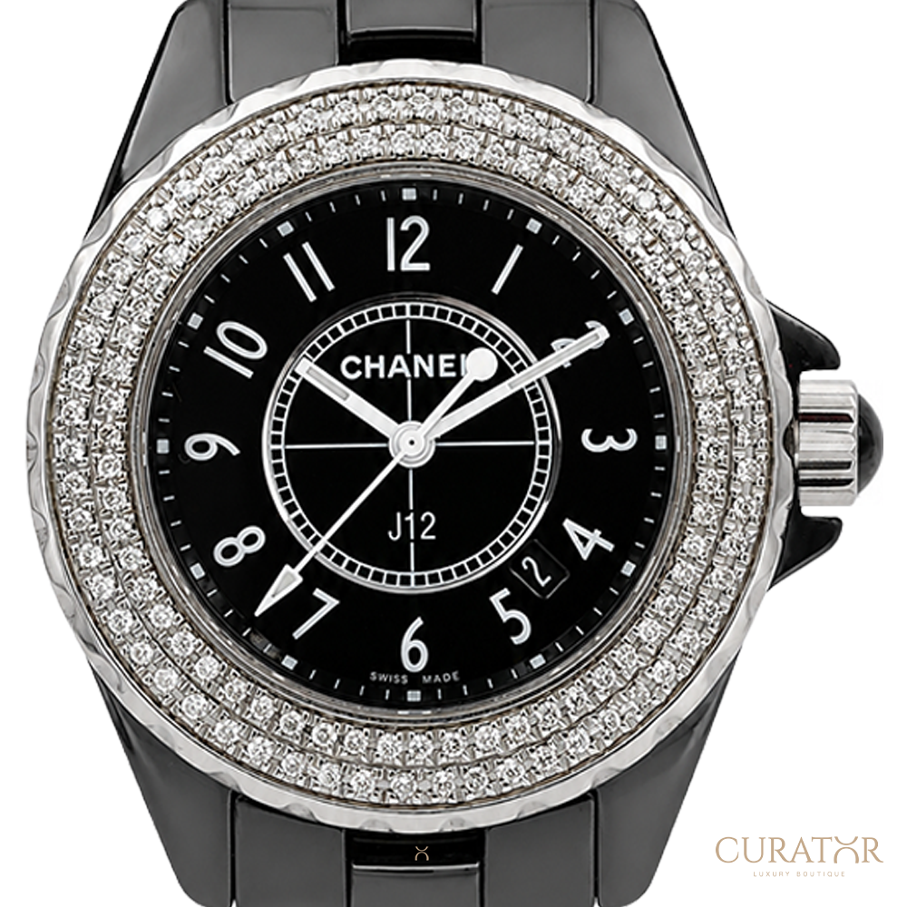 Chanel J12 Black Ceramic Diamond Bezel
