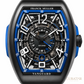 Franck Muller Vanguard Racing Skeleton Brushed Titanium Black & Blue 45mm