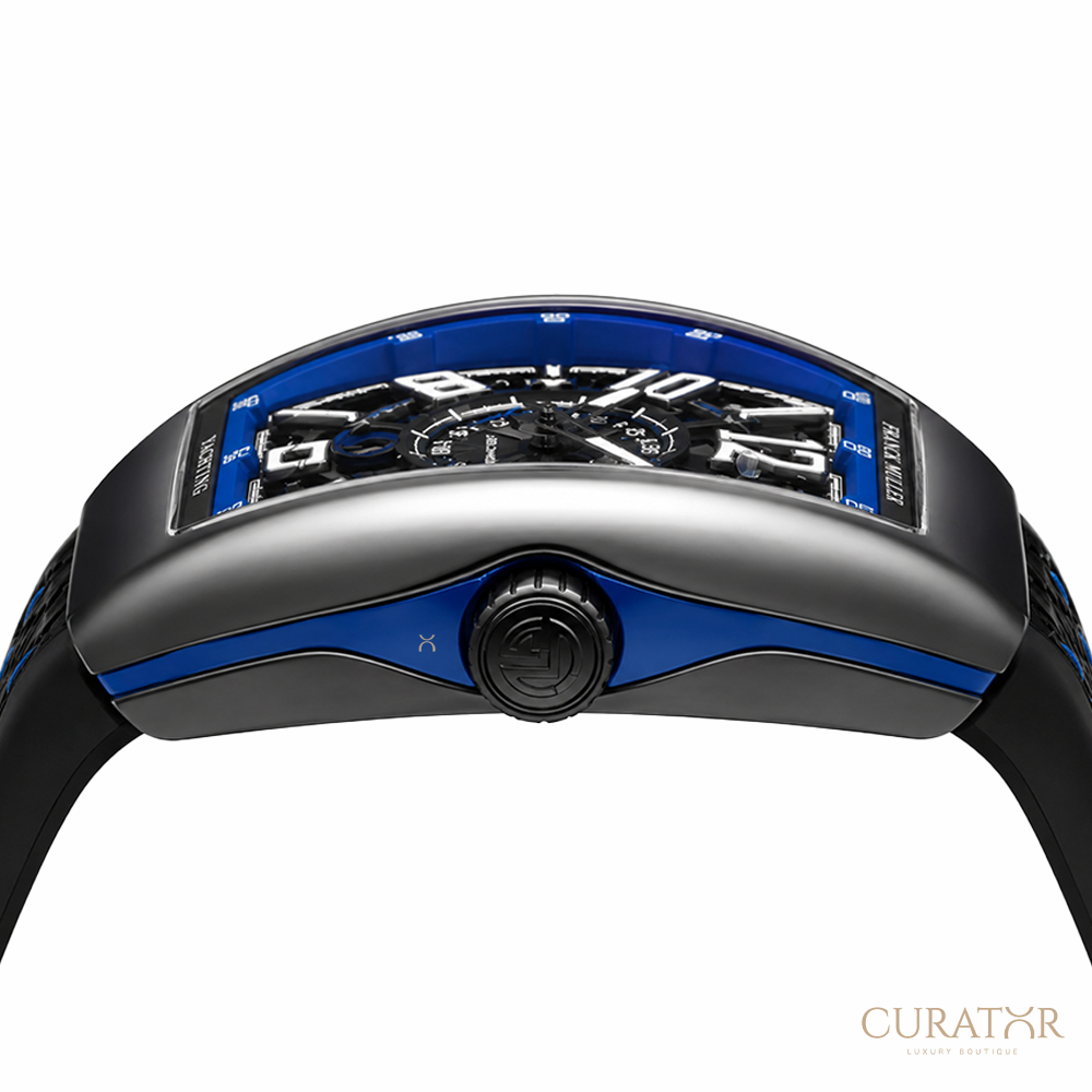 Franck Muller Vanguard Racing Skeleton Brushed Titanium Black & Blue 45mm