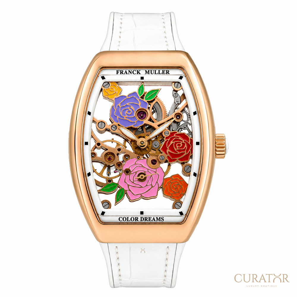 Franck Muller Vanguard Rose Skeleton 18k Rose Gold 32mm