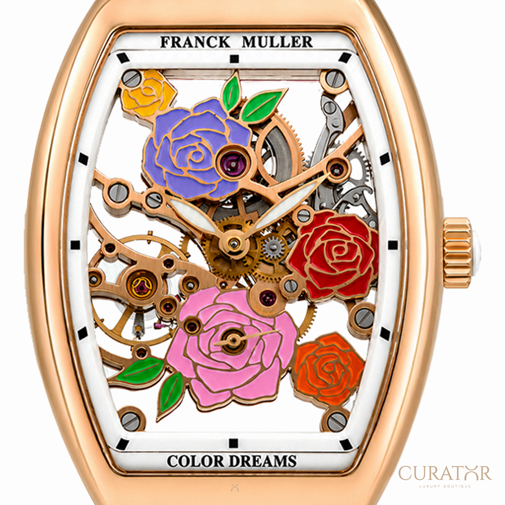Franck Muller Vanguard Rose Skeleton 18k Rose Gold 32mm