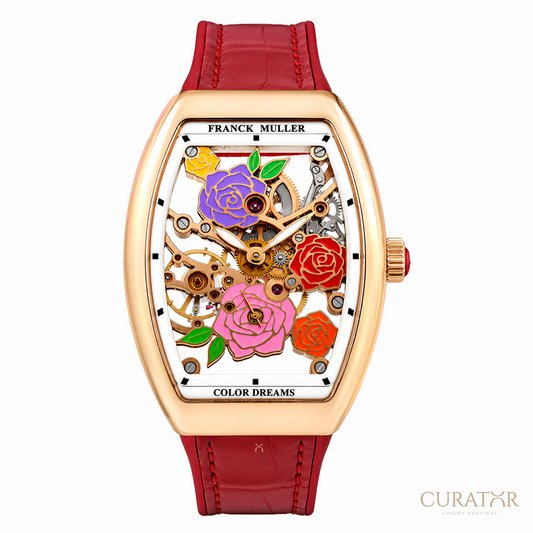 Franck Muller Vanguard Rose Skeleton 18k Rose Gold 32mm
