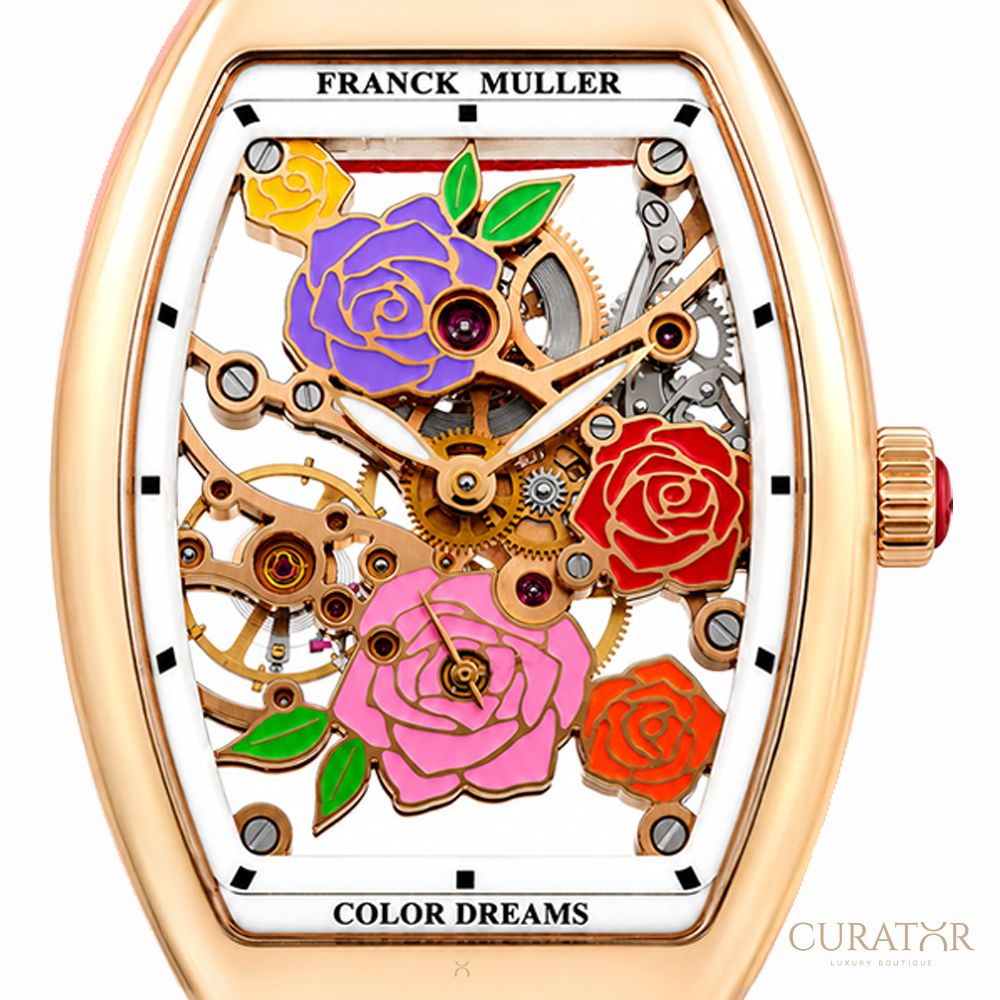 Franck Muller Vanguard Rose Skeleton 18k Rose Gold 32mm