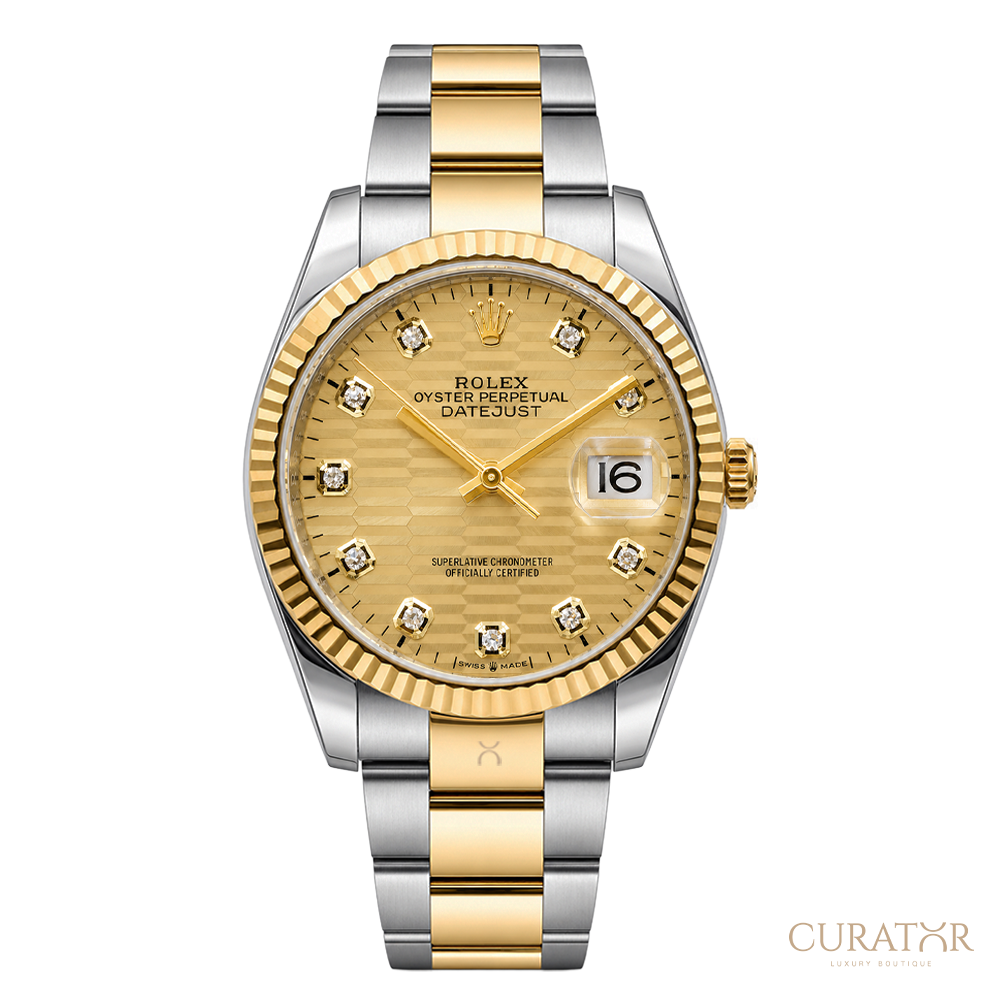 Rolex Datejust 36 Steel & Gold Diamond Dial Champagne 36mm