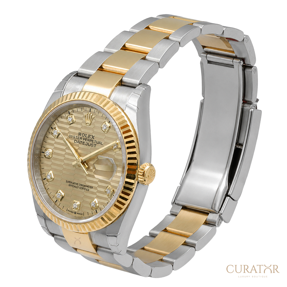 Rolex Datejust 36 Steel & Gold Diamond Dial Champagne 36mm