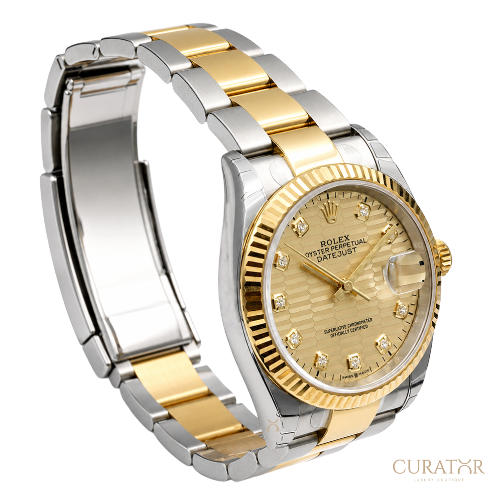 Rolex Datejust 36 Steel & Gold Diamond Dial Champagne 36mm
