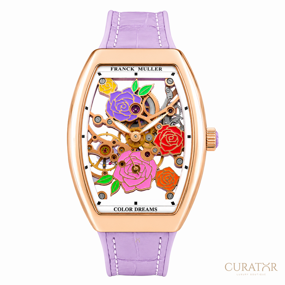 Franck Muller Vanguard Rose Skeleton 18k Rose Gold 32mm