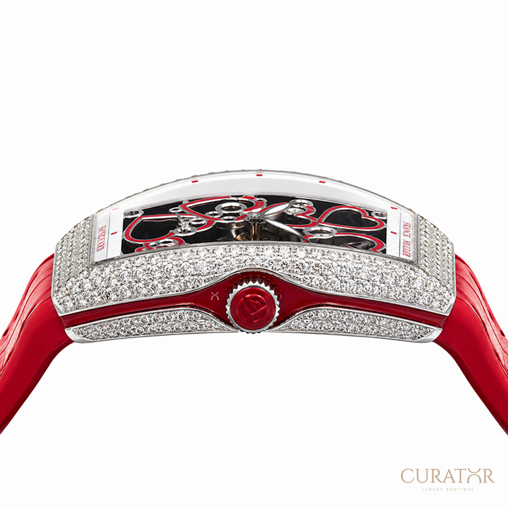Franck Muller Vanguard Heart Skeleton Stainless Steel Diamond 32mm