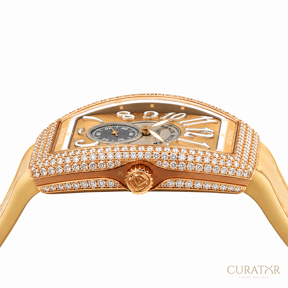Franck Muller Vanguard 18k Rose Gold Diamond 35mm