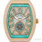 Franck Muller Vanguard 18k Rose Gold Turquoise Diamond 35mm