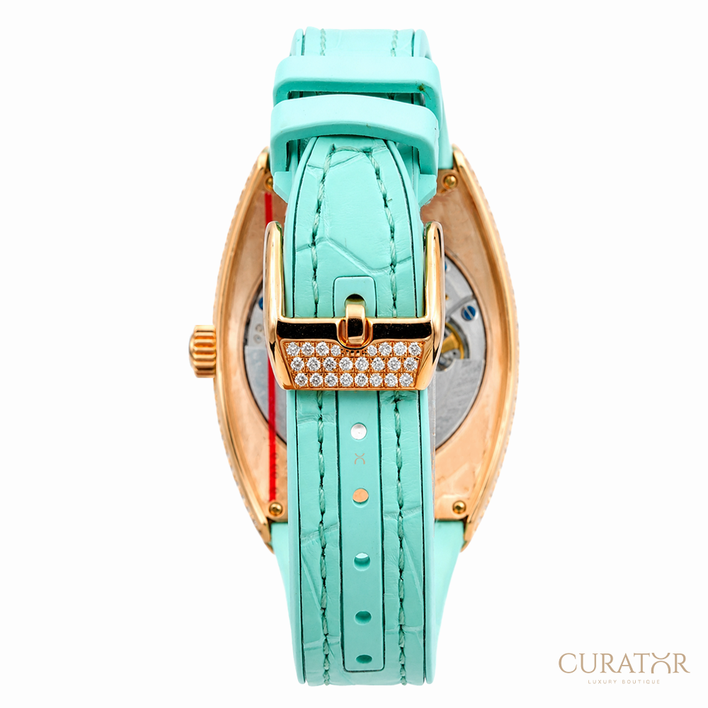 Franck Muller Vanguard 18k Rose Gold Turquoise Diamond 35mm