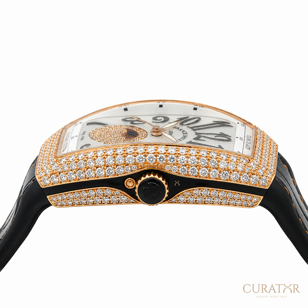 Franck Muller Vanguard Moonphase 18k Rose Gold Diamond 32mm