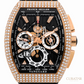Franck Muller Vanguard Chronograph Skeleton Diamond 18k Rose Gold 45mm