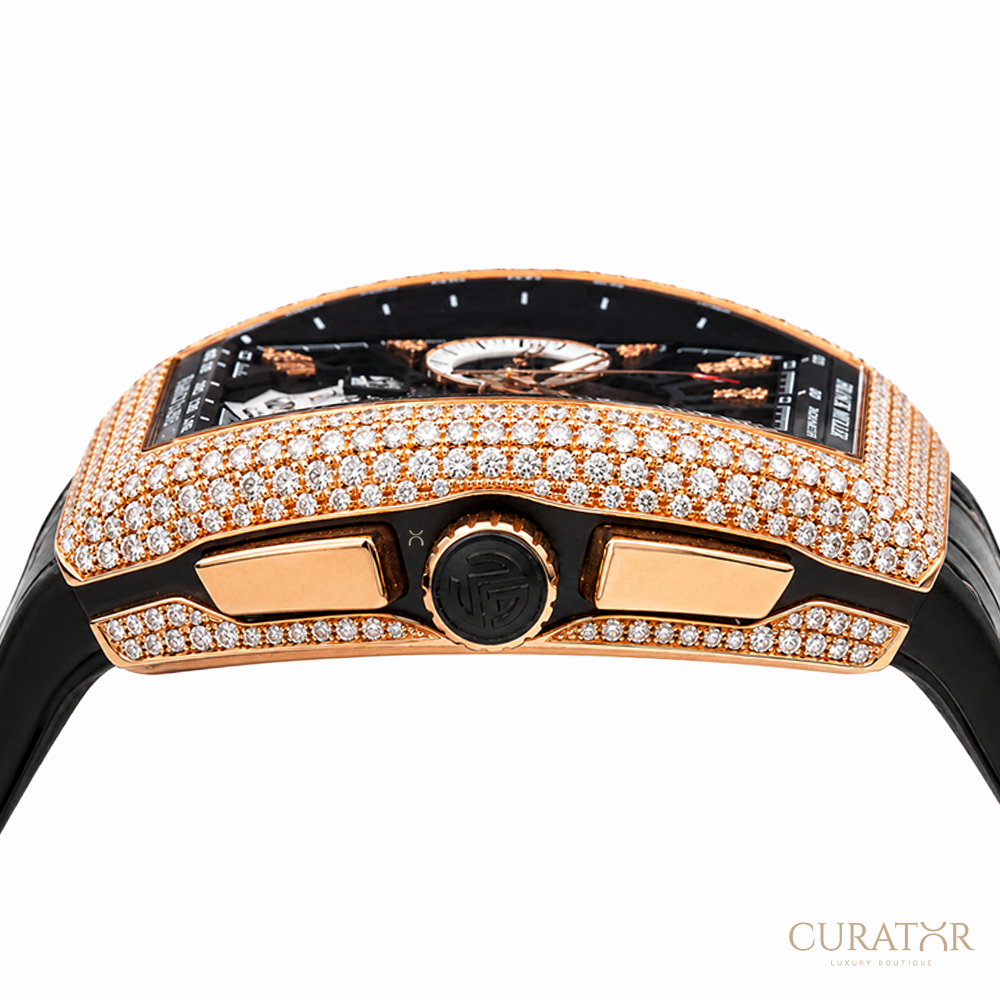 Franck Muller Vanguard Chronograph Skeleton Diamond 18k Rose Gold 45mm