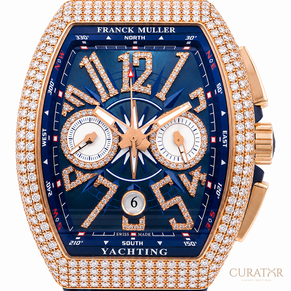 Franck Muller Vanguard Yachting Chronograph Diamond 18k Rose Gold 45mm
