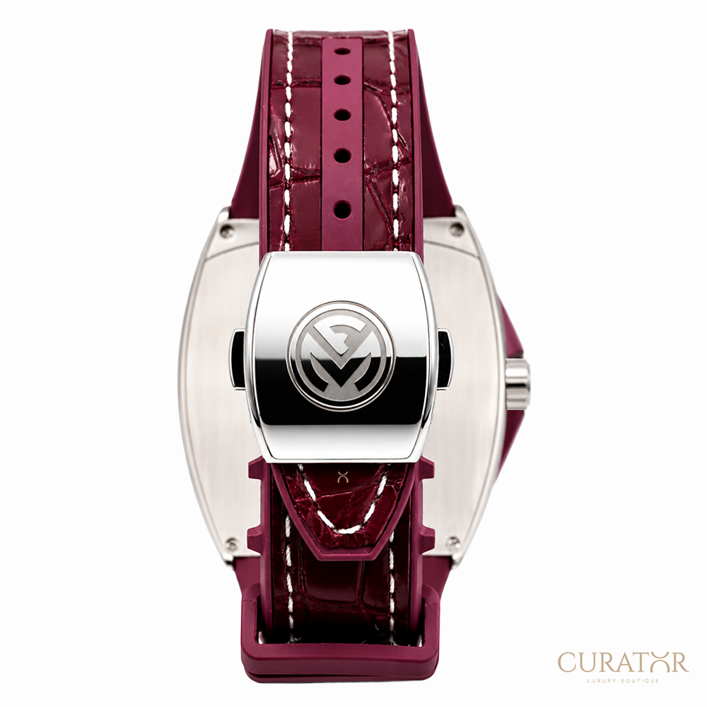 Franck Muller Vanguard Yachting Burgundy Dial Stainless Steel Watch
