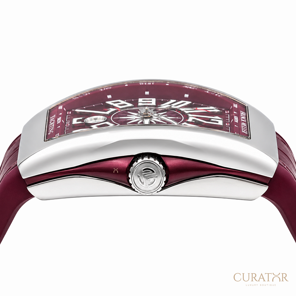 Franck Muller Vanguard Yachting Burgundy Dial Stainless Steel Watch