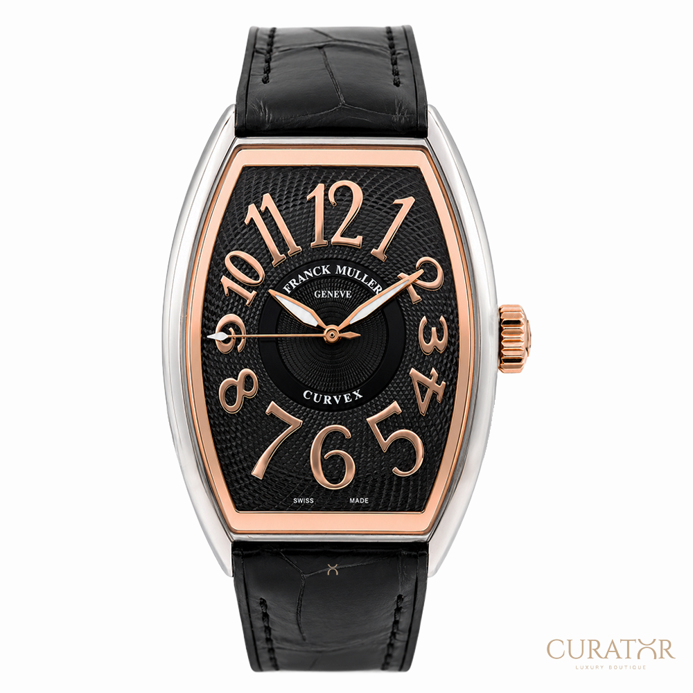Franck Muller Curvex CX Black Dial Stainless Steel & Rose Gold Watch