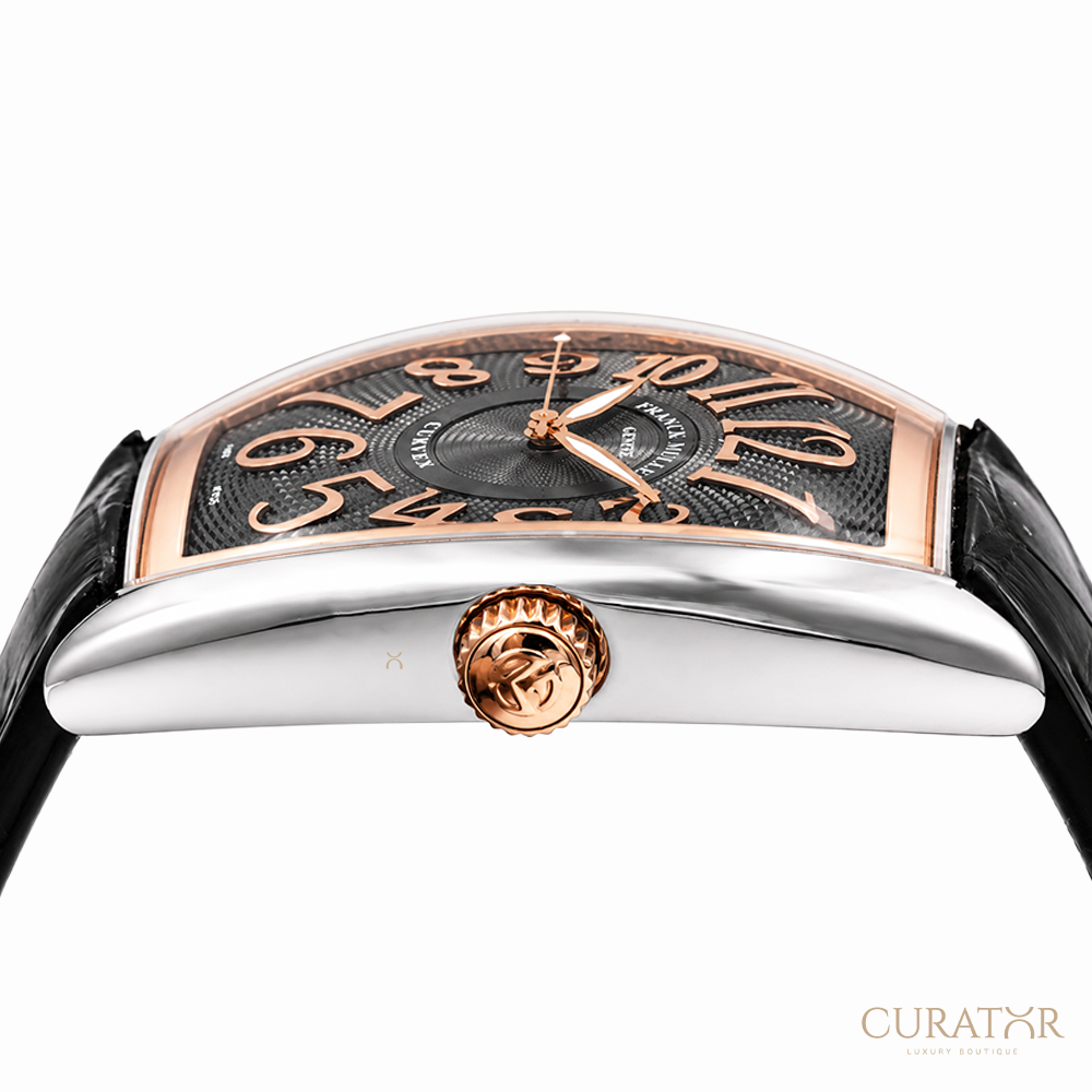Franck Muller Curvex CX Black Dial Stainless Steel & Rose Gold Watch