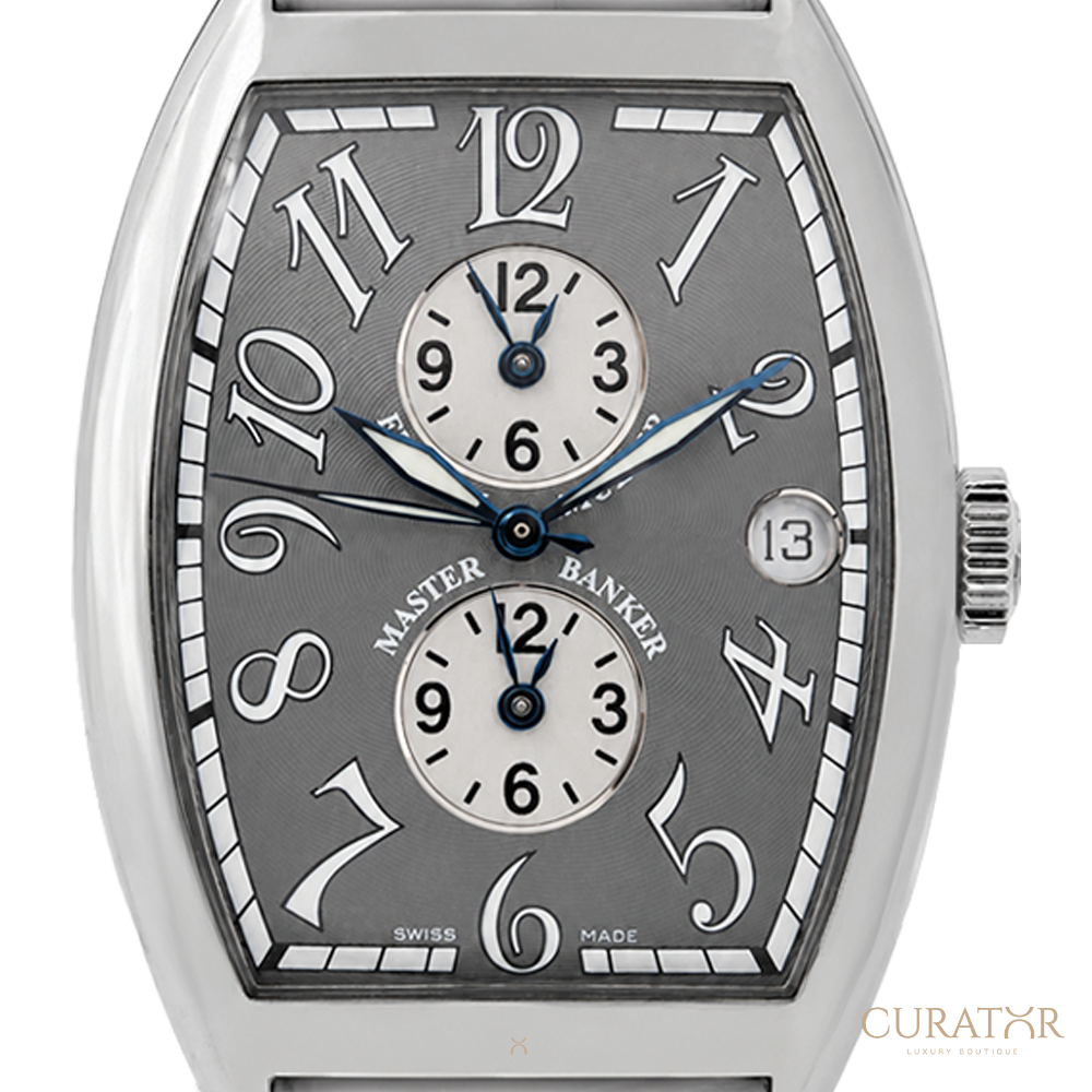 Franck Muller Cintrée Curvex Master Banker Stainless Steel Grey Dial Watch
