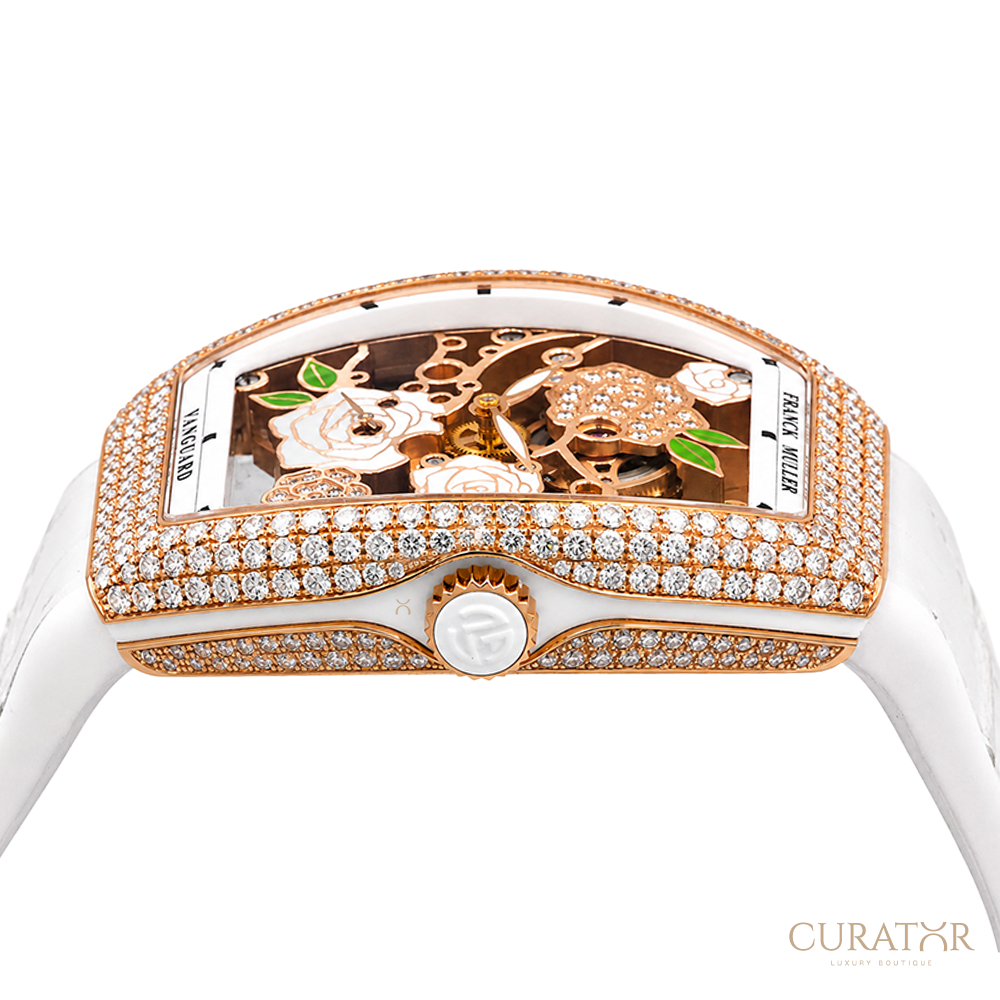 Franck Muller Vanguard Rose Skeleton 18k Rose Gold Diamond-Pave Automatic