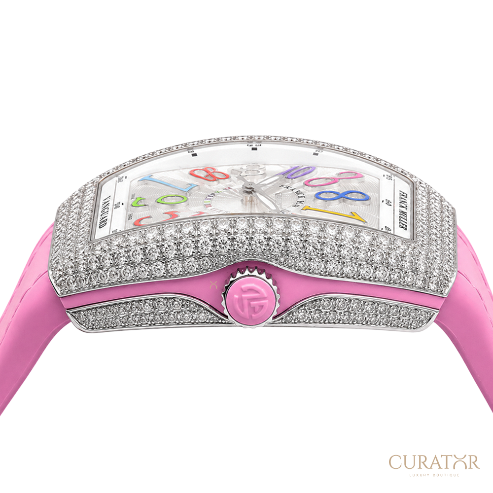 Franck Muller Vanguard Lady Crazy Hours Diamond-Pave Stainless Steel