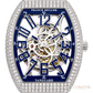 Franck Muller Vanguard 7-Days Power Reserve Skeleton Diamond & Blue