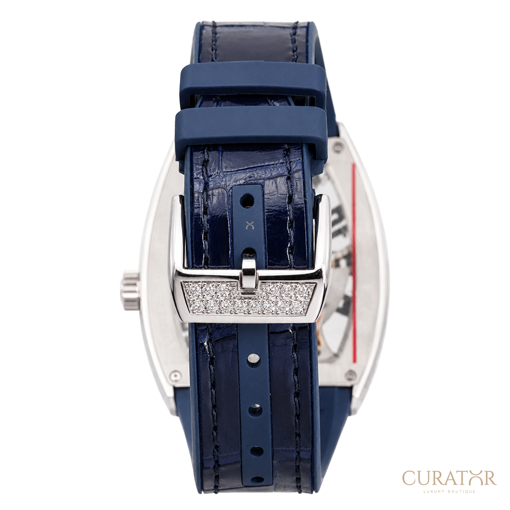 Franck Muller Vanguard 7-Days Power Reserve Skeleton Diamond & Blue