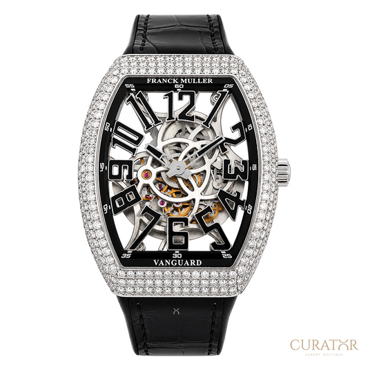 Franck Muller Vanguard 7-Days Power Reserve Skeleton Diamond & Black