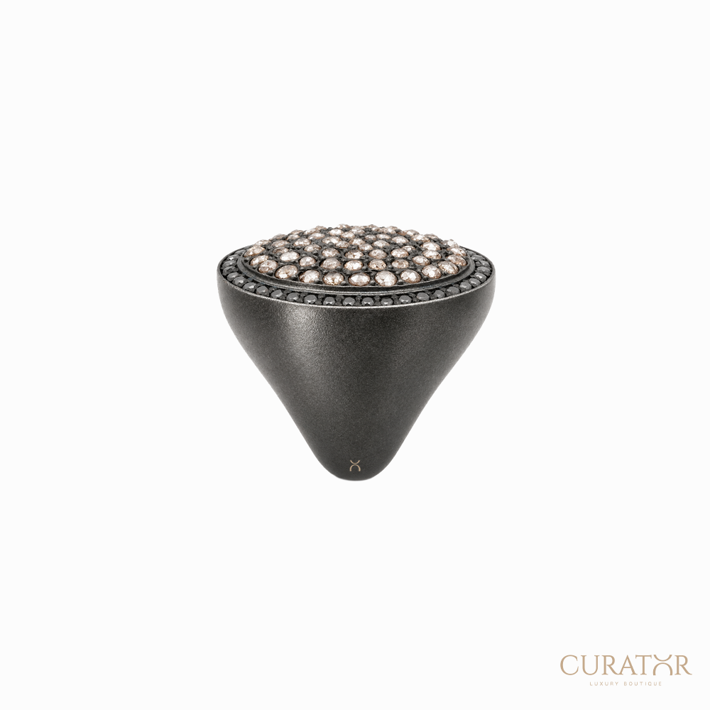 Anil Arjandas Jewels: Rose Cut Flat Pumped Ring – Icy Brown