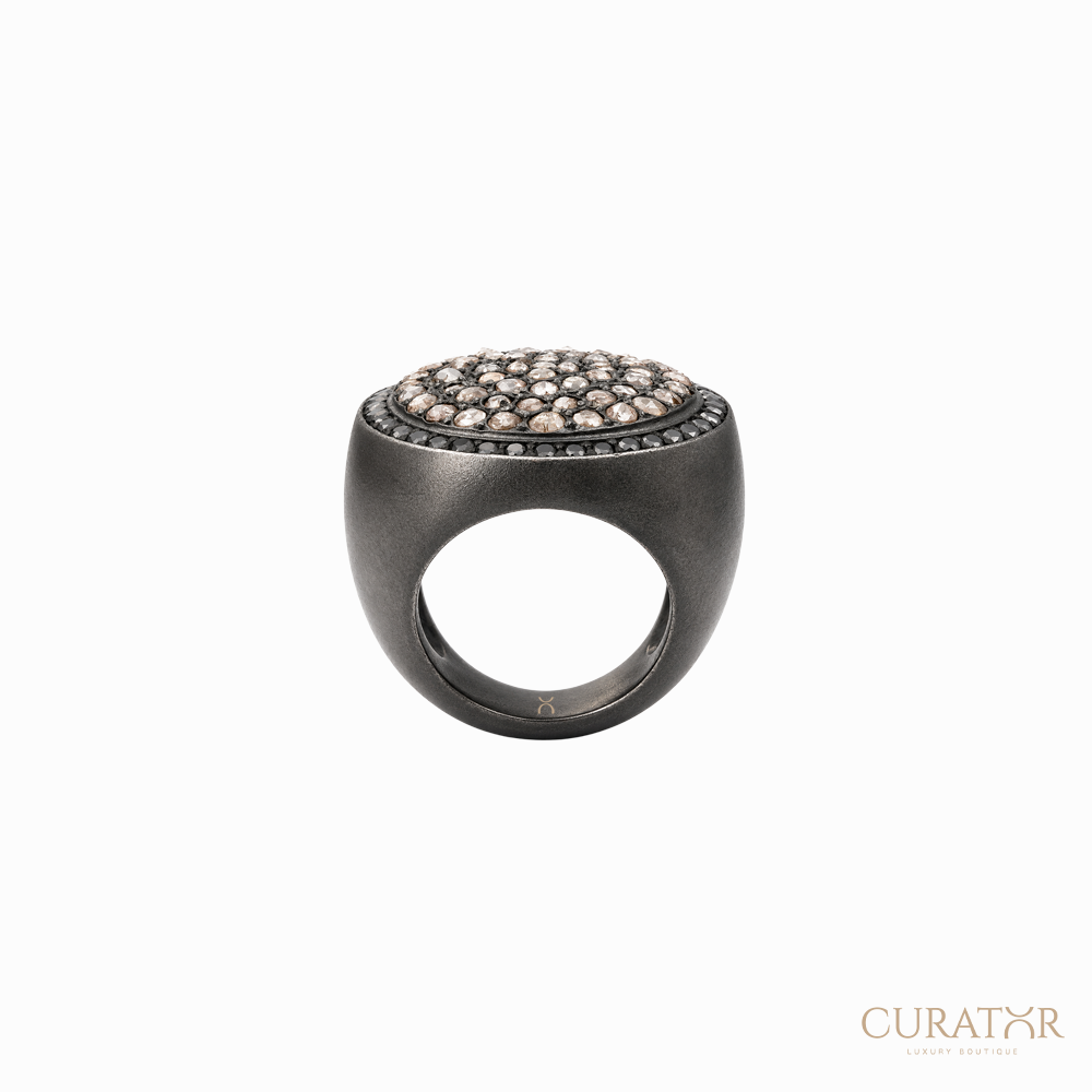 Anil Arjandas Jewels: Rose Cut Flat Pumped Ring – Icy Brown
