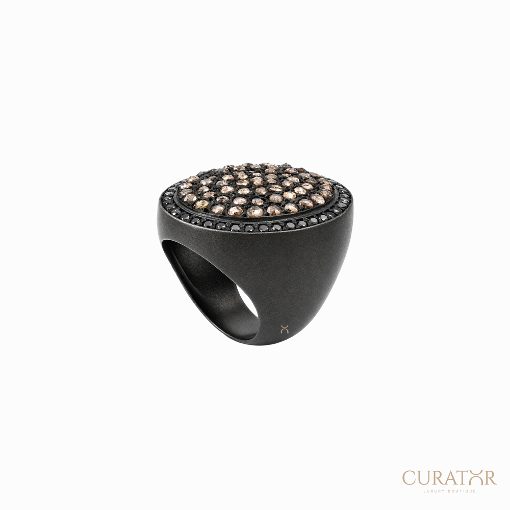 Anil Arjandas Jewels: Rose Cut Flat Pumped Ring – Icy Brown