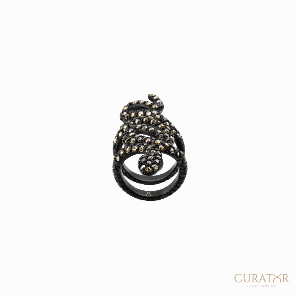 Anil Arjandas Jewels: Rose Cut Snake Wrap Ring – Icy Brown