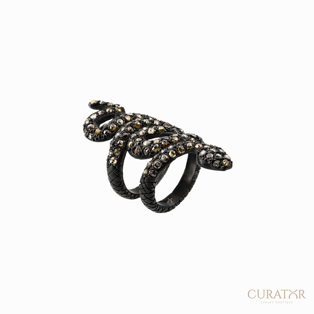 Anil Arjandas Jewels: Rose Cut Snake Wrap Ring – Icy Brown