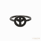 Anil Arjandas Jewels: Matte Black Oxidized Diamond Peace Sign Ring
