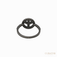 Anil Arjandas Jewels: Matte Black Oxidized Diamond Peace Sign Ring