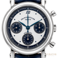 Franck Muller Round Chronograph 18K White Gold Blue Accent