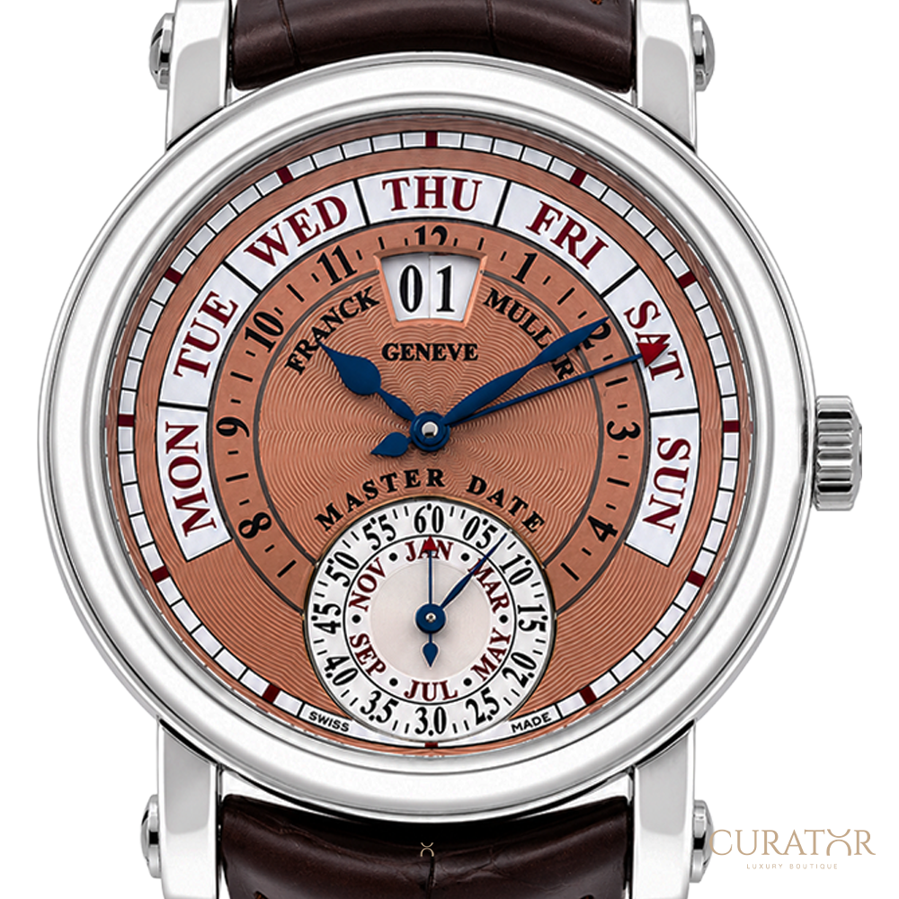 Franck Muller Round Master Date 18K White Gold Salmon Dial 39mm