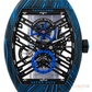 Franck Muller Vanguard 7 Days Power Reserve Skeleton Carbon Damascus Blue