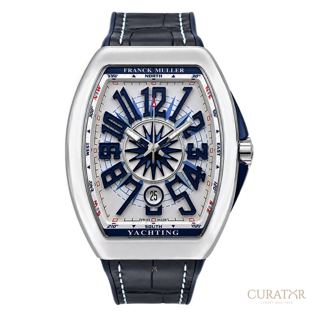 Franck Muller Vanguard Yachting Steel White & Blue Dial