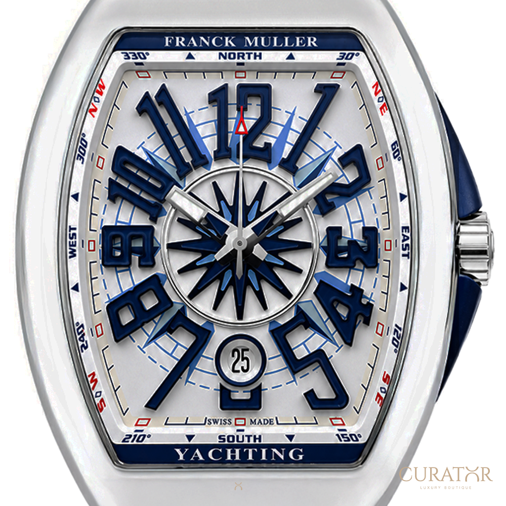 Franck Muller Vanguard Yachting Steel White & Blue Dial