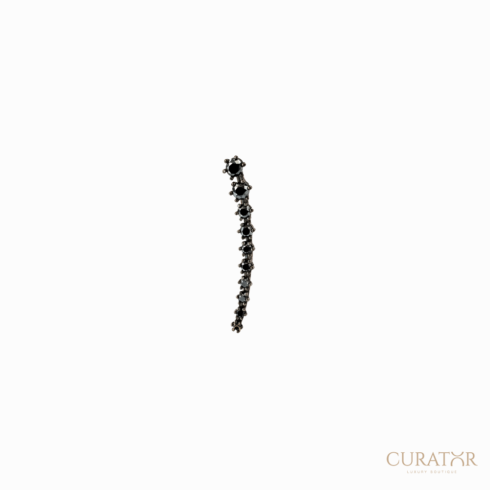 Anil Arjandas Jewels: Matte Black Oxidized Black Diamond Degradé Large Earring