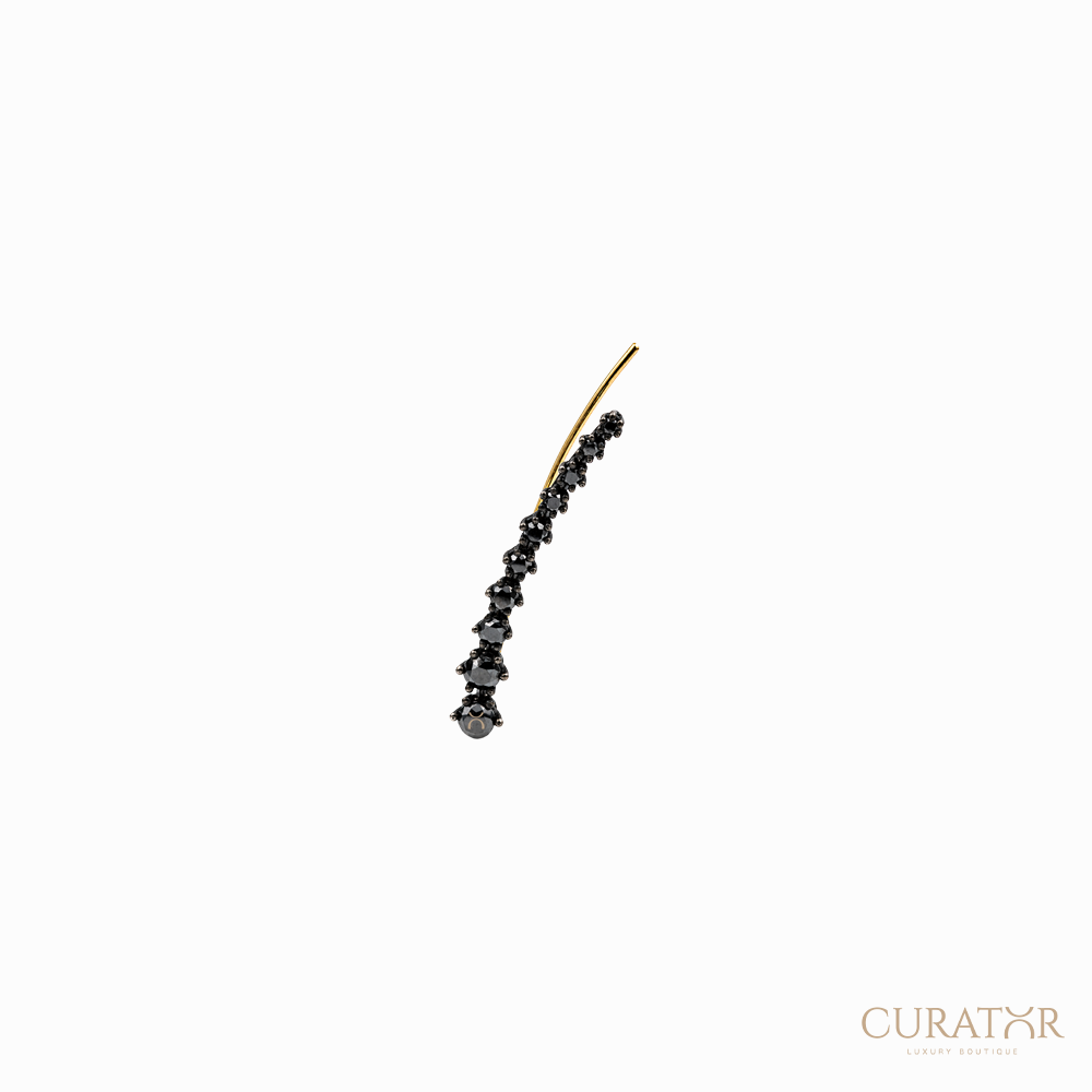 Anil Arjandas Jewels: Matte Black Oxidized Black Diamond Degradé Large Earring