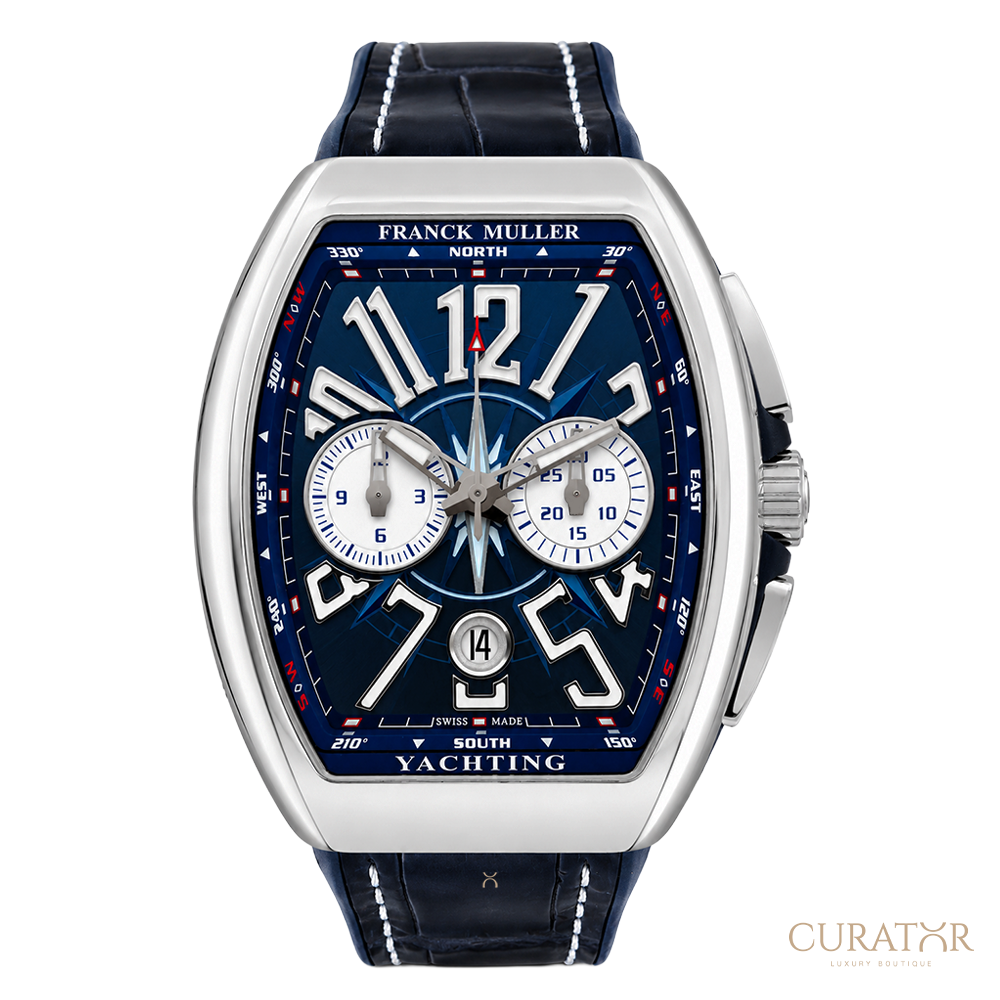 Franck Muller Vanguard Yachting Chronograph Stainless Steel Blue Dial Watch